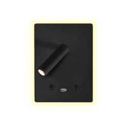 APLIQUE NOCHE MORFEO USB 3W+9W NEGRO 4000K