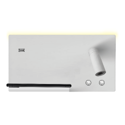 APLIQUE NOCHE MORFEO IZQUIERDA INALÁMBRICO 3W+4W BLANCO 4000K