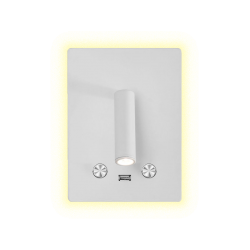 APLIQUE NOCHE MORFEO USB 3W+9W BLANCO 3000K