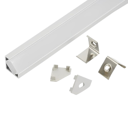 PERFIL TIRA LED 1M ESQUINA OPAL