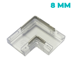 CONECTOR UNIÓN "L" PCB-PCB 2 PINES TIRA LED 8 mm IP20