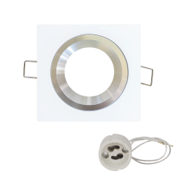 EMPOTRABLE CUADRADO FIJO BLANCO/NIQUEL